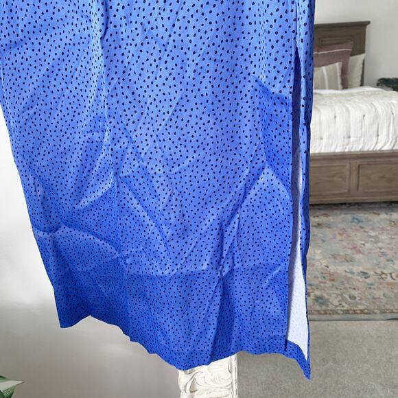 Zara Satin Side Slit Spotted Midi Skirt - Picture 5 of 12